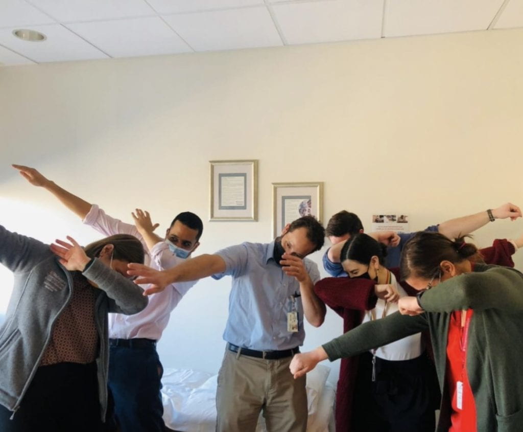Dabbing with Dr. Zaidman in EMG clinic